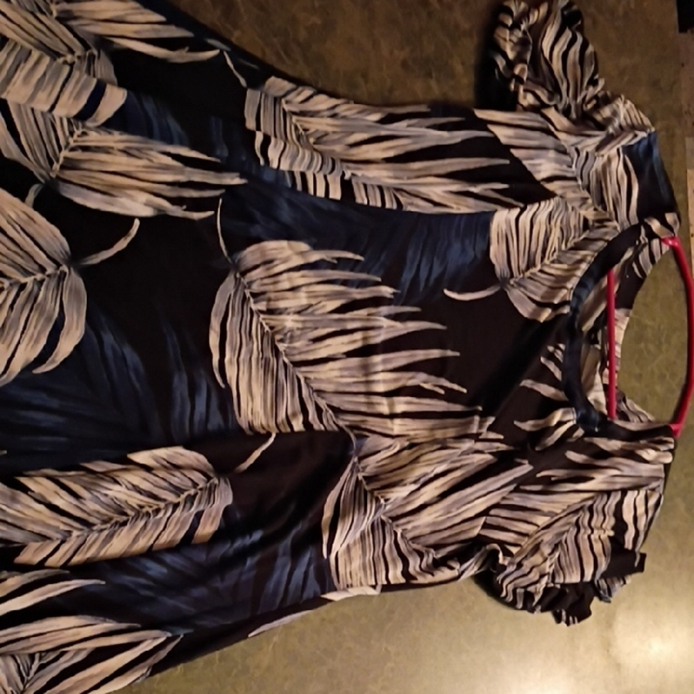 Tropical Leaf Print Dress